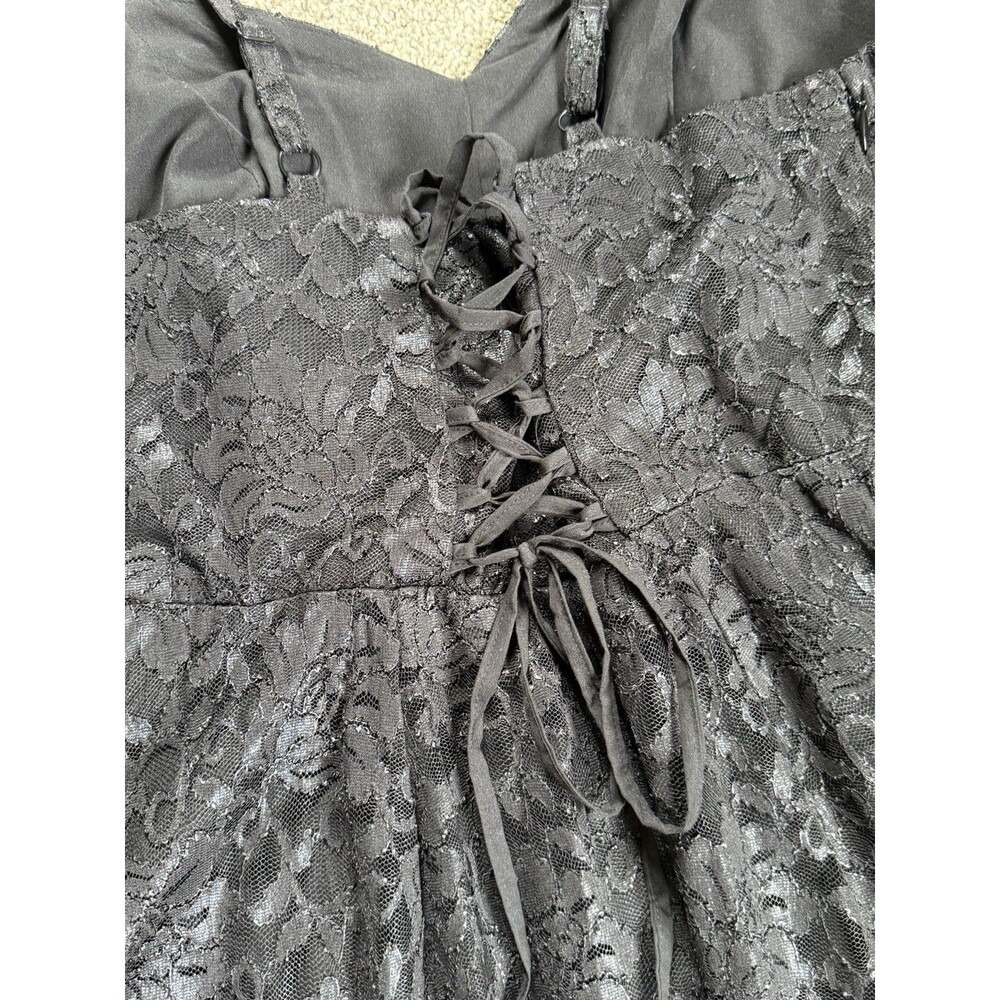 Torrid Black Lace Dress Size 14 Fit & Flare Corset Back Whimsygoth Vamp Grunge - Picture 2 of 9